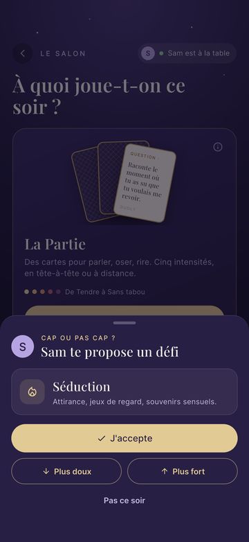 L’intensité, à deux